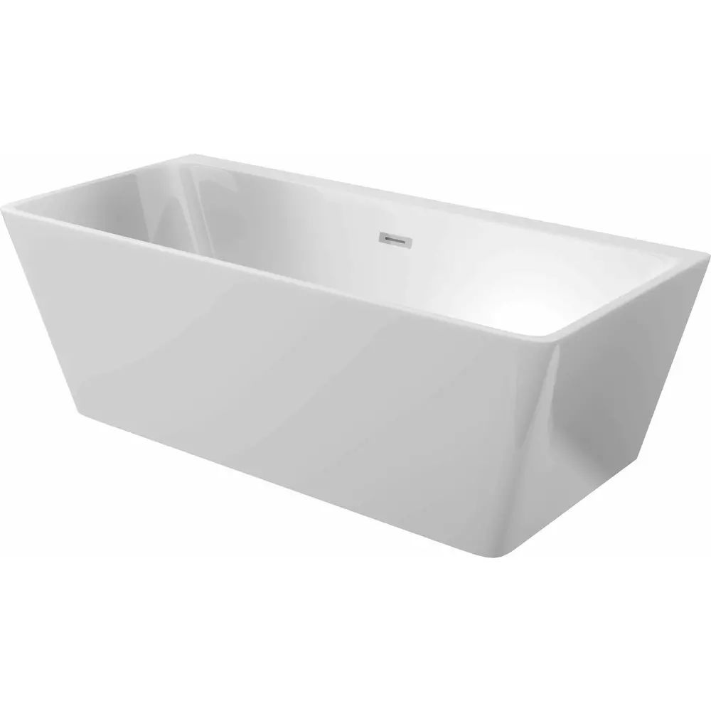 Cada freestanding din acril Deante Hiacynt alb 160x75cm lipita de perete, BTW