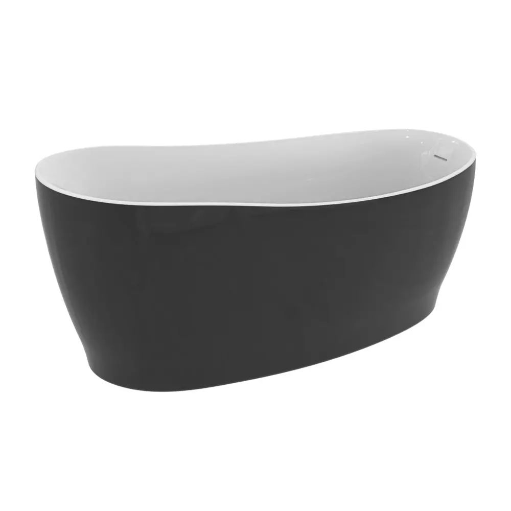 Cada freestanding Ideal Standard Atelier Around 180x85 cm alb - negru lucios