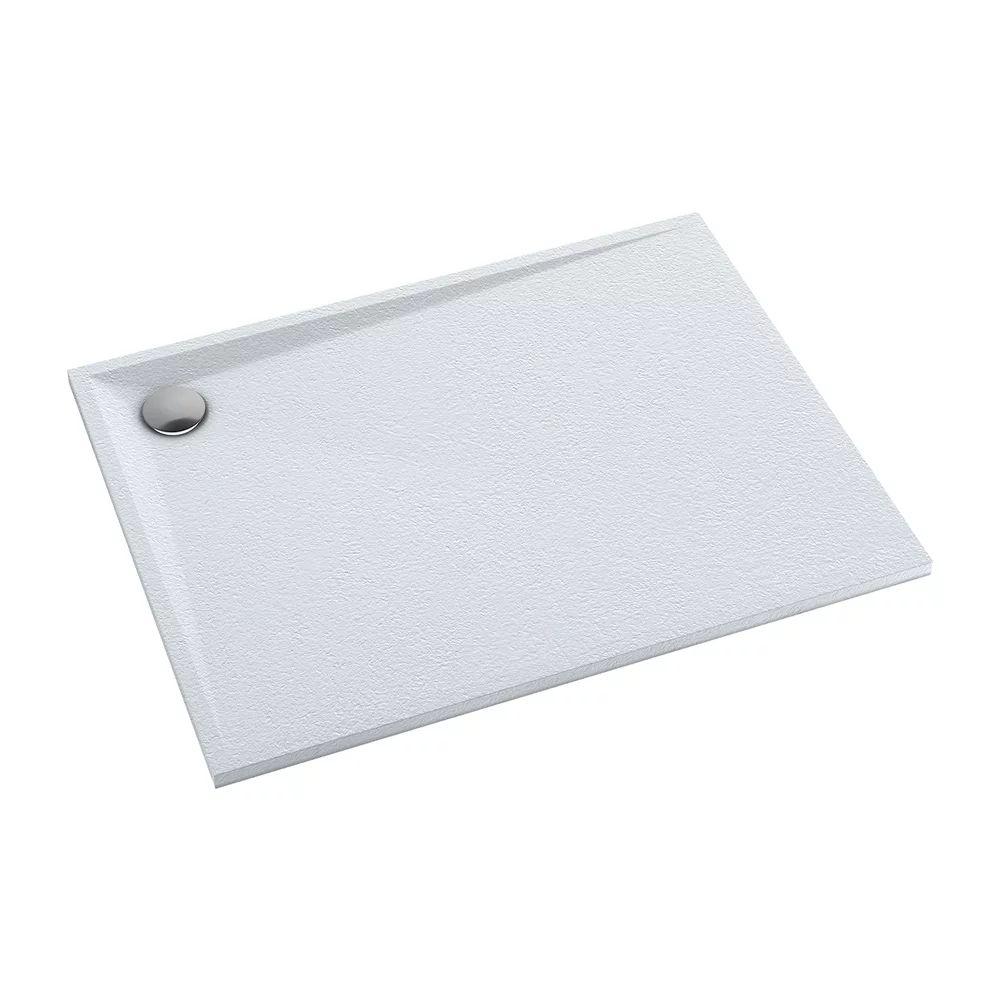 Cadita de dus dreptunghiulara din compozit Omnires Stone alb mat 90x120 cm