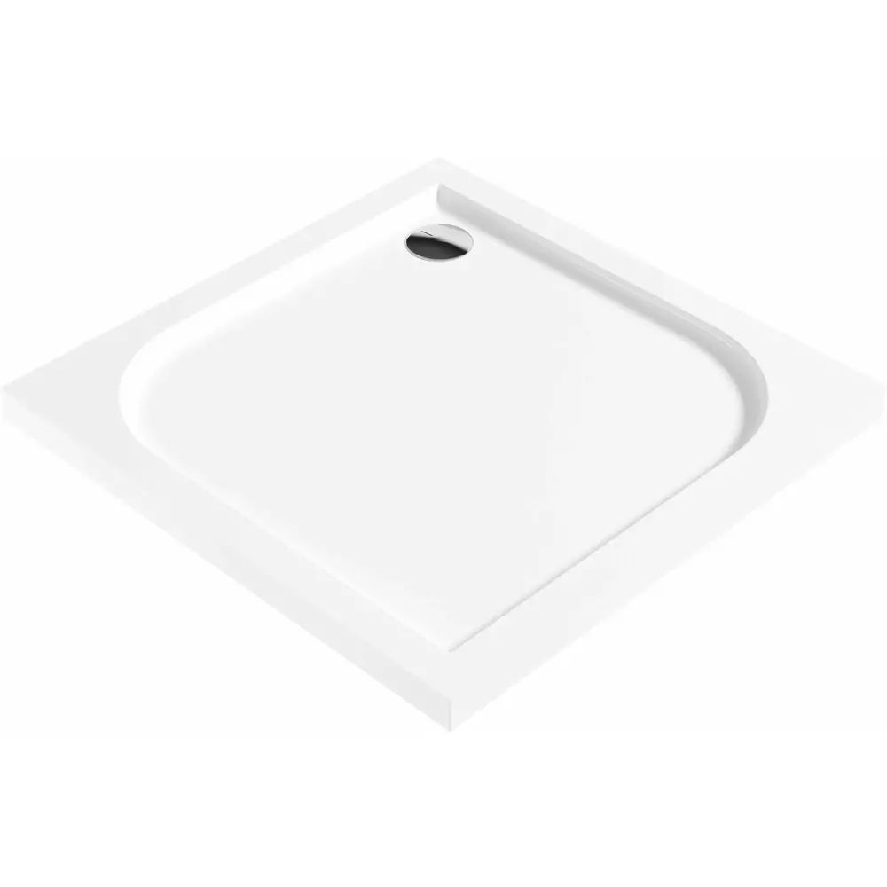Cadita dus patrata Deante Cubic alb 80x80 cm