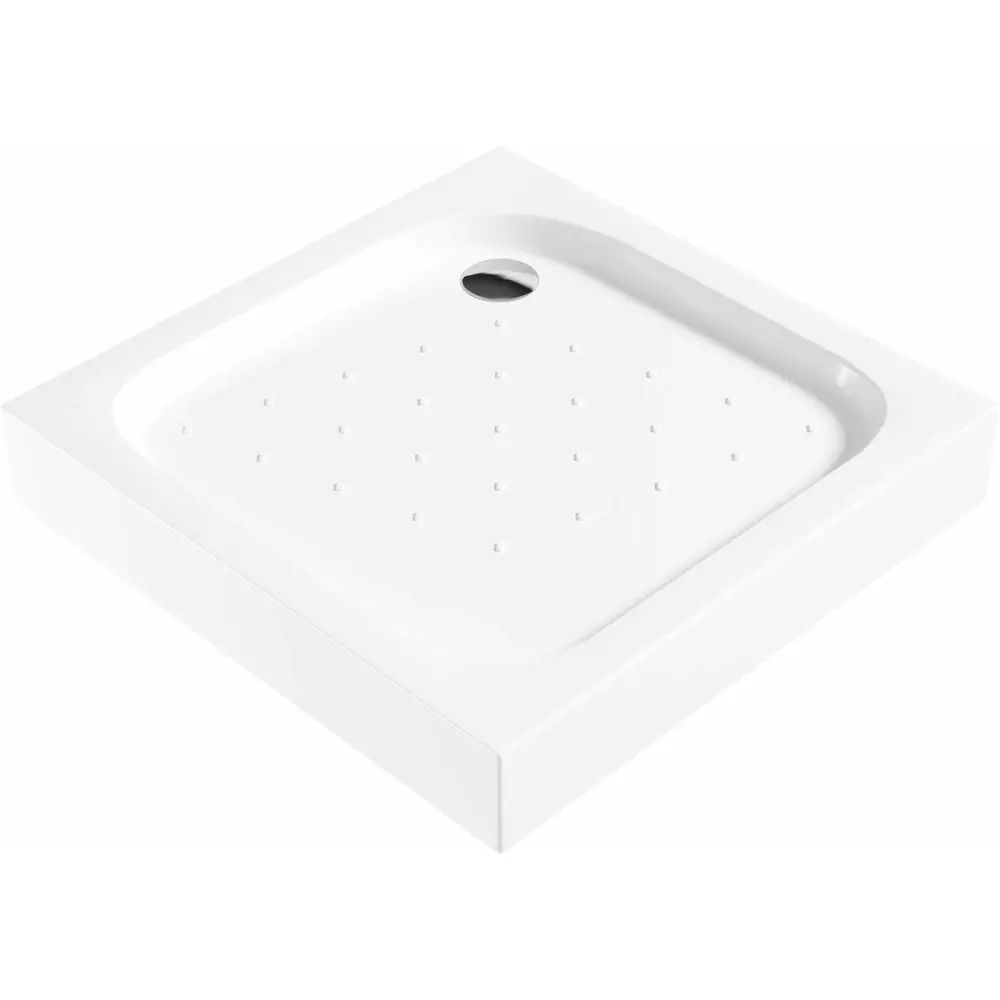 Cadita dus patrata Deante Funkia alb 90x90 cm