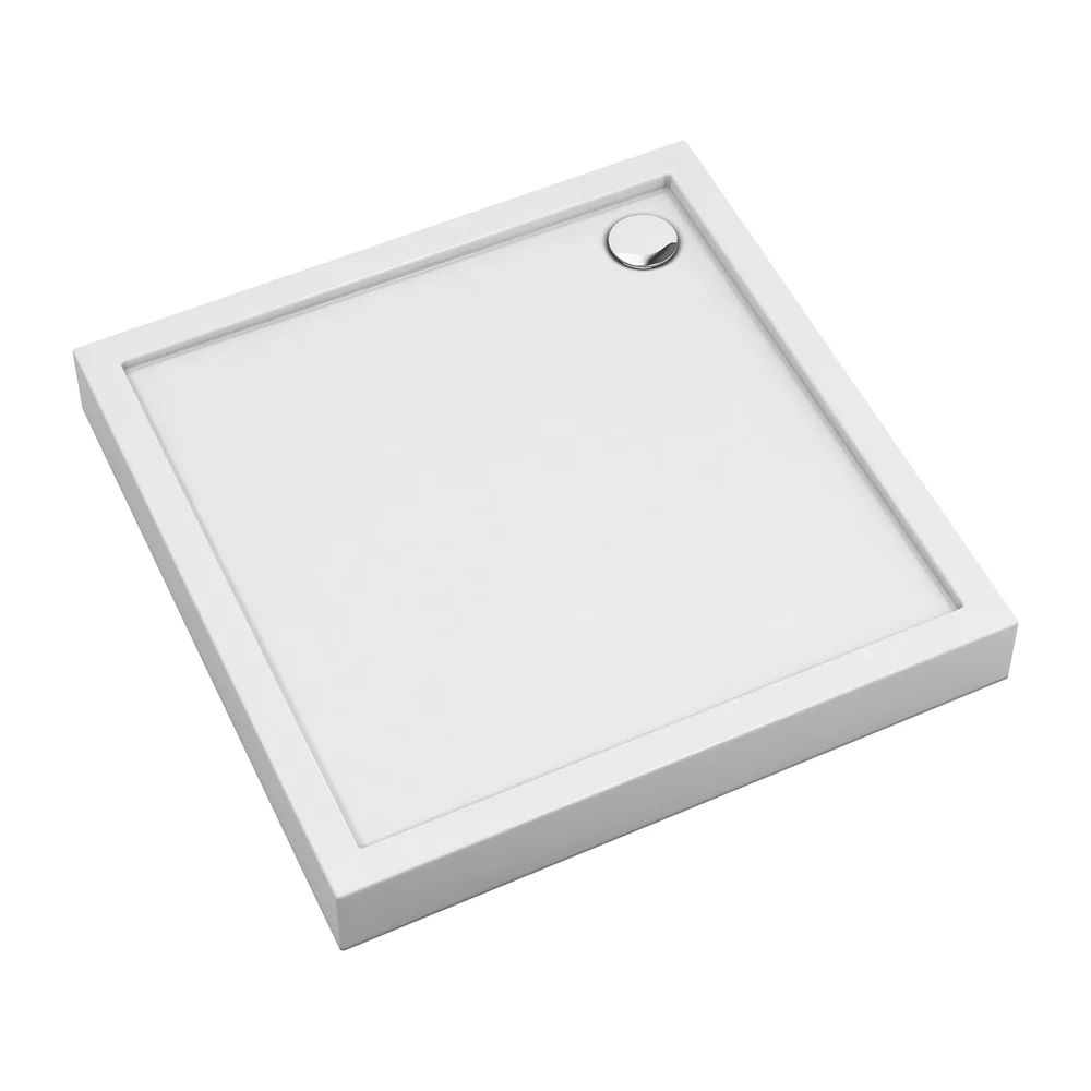Cadita dus patrata din acril Omnires Camden alb 90x90 cm