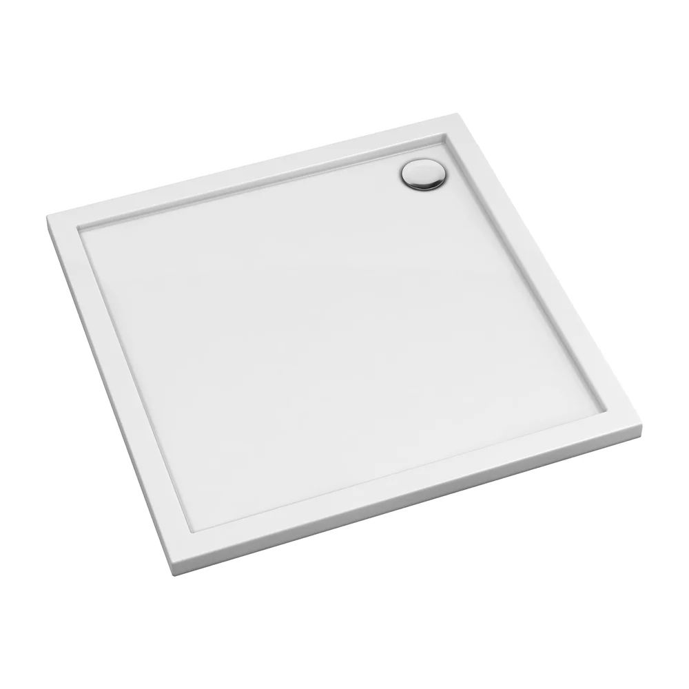 Cadita dus patrata din acril Omnires Merton alb 90x90 cm