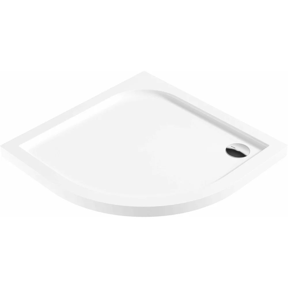 Cadita dus semirotunda Deante Cubic alb 90x90 cm