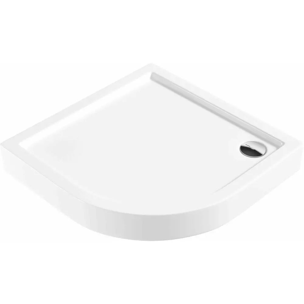 Cadita dus semirotunda Deante Jasmin alb 80 cm