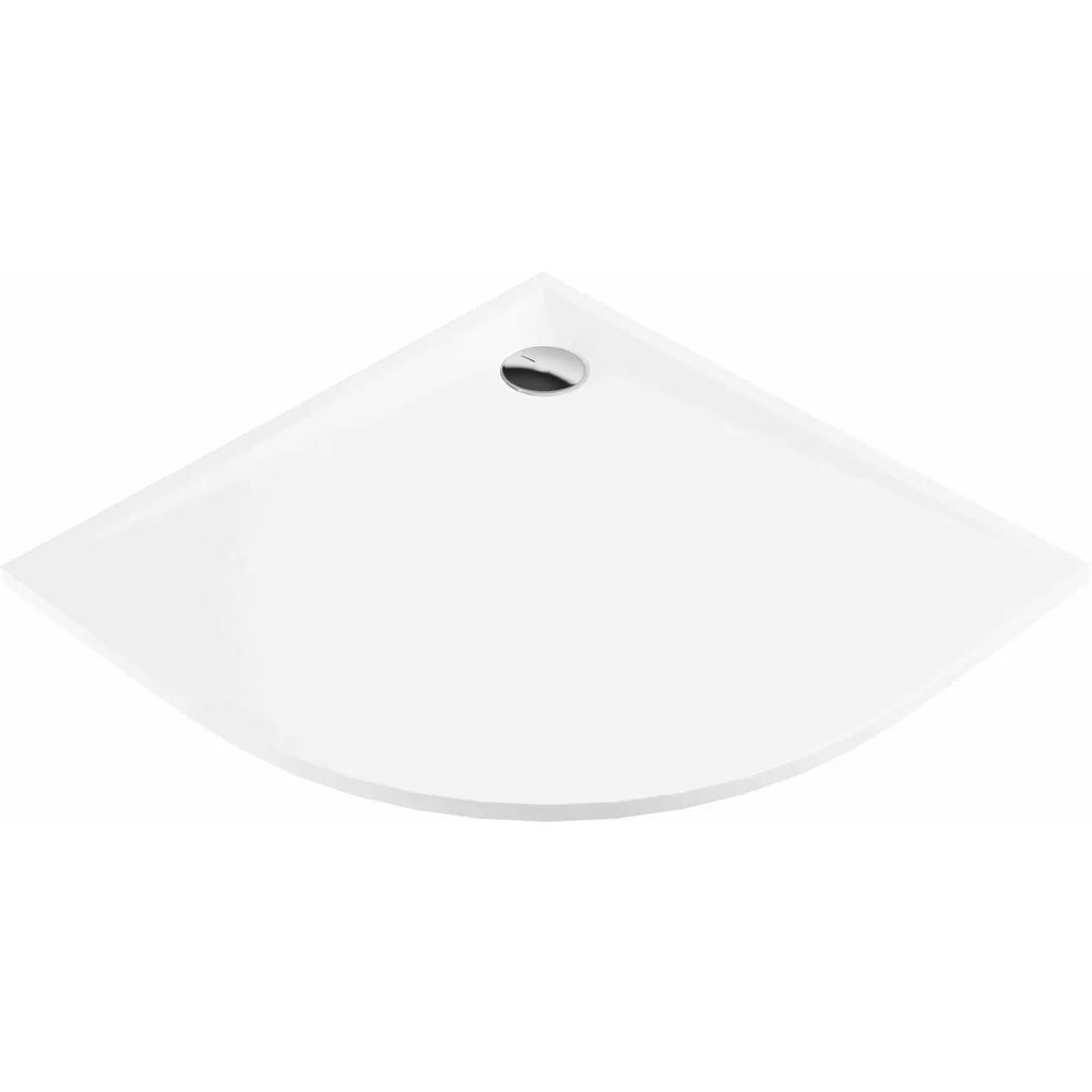 Cadita dus semirotunda Deante Kerria Plus alb 90 cm