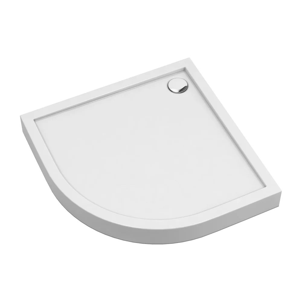 Cadita dus semirotunda Omnires Camden alb 90x90 cm