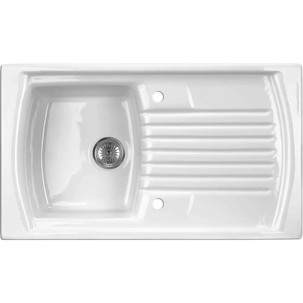 Chiuveta ceramica Deante Lusitano 1 cuva cu picurator 50x86 cm alb