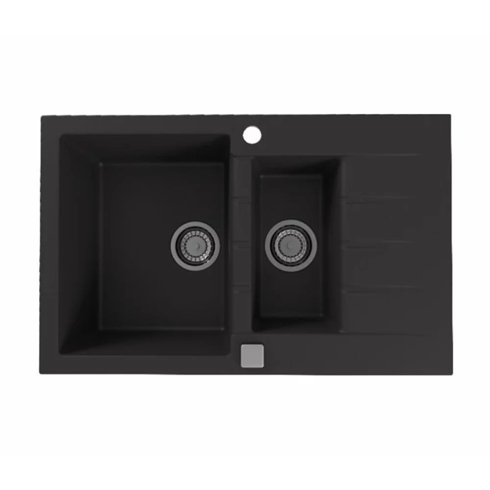 Chiuveta compozit Alveus Cadit 70 negru 79x50 cm
