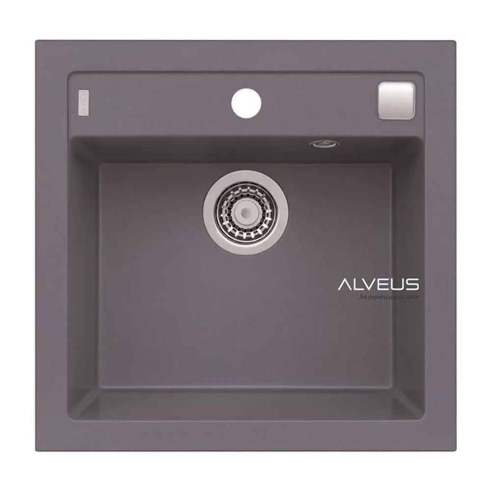 Chiuveta compozit Alveus Formic 20 Steel gri metalizat 52x51 cm