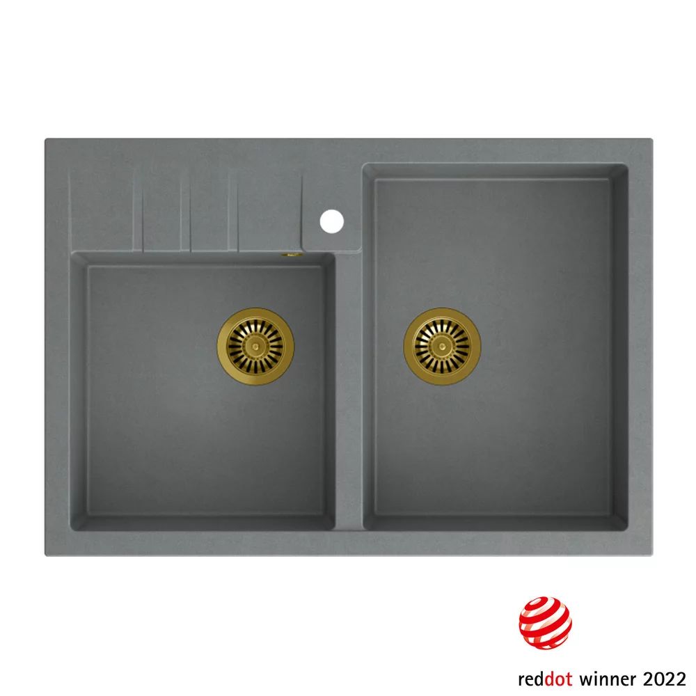 Chiuveta compozit incastrata Quadron Bill 120 gri - auriu 90x62 cm