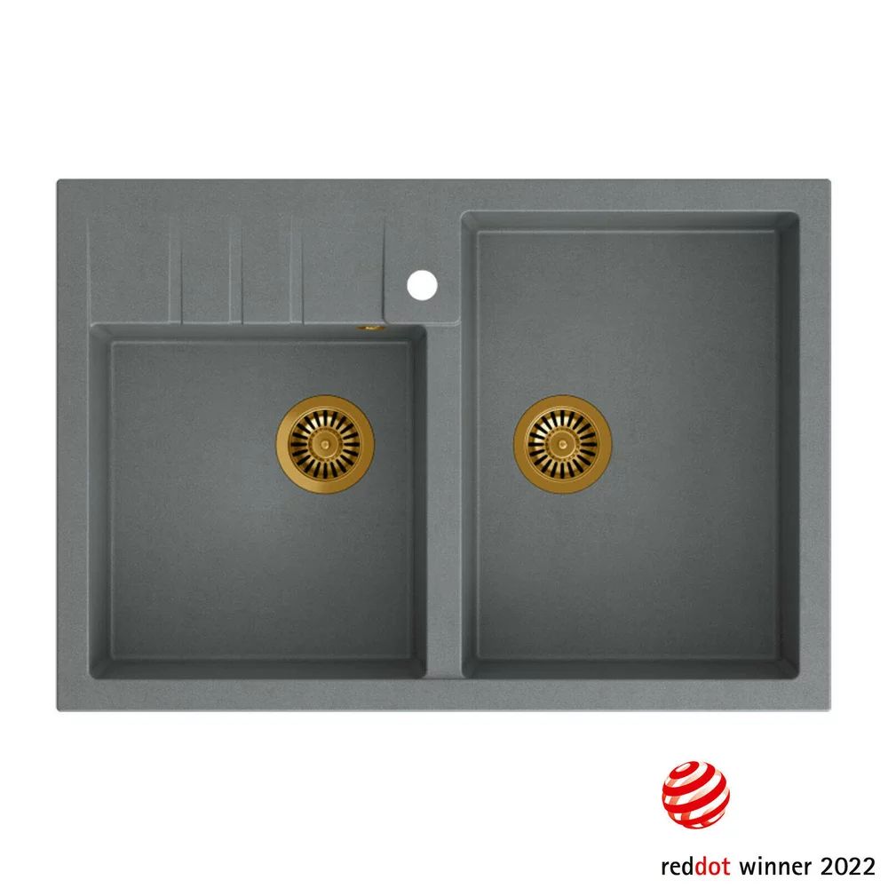Chiuveta compozit incastrata Quadron Bill 120 gri - cupru 90x62 cm