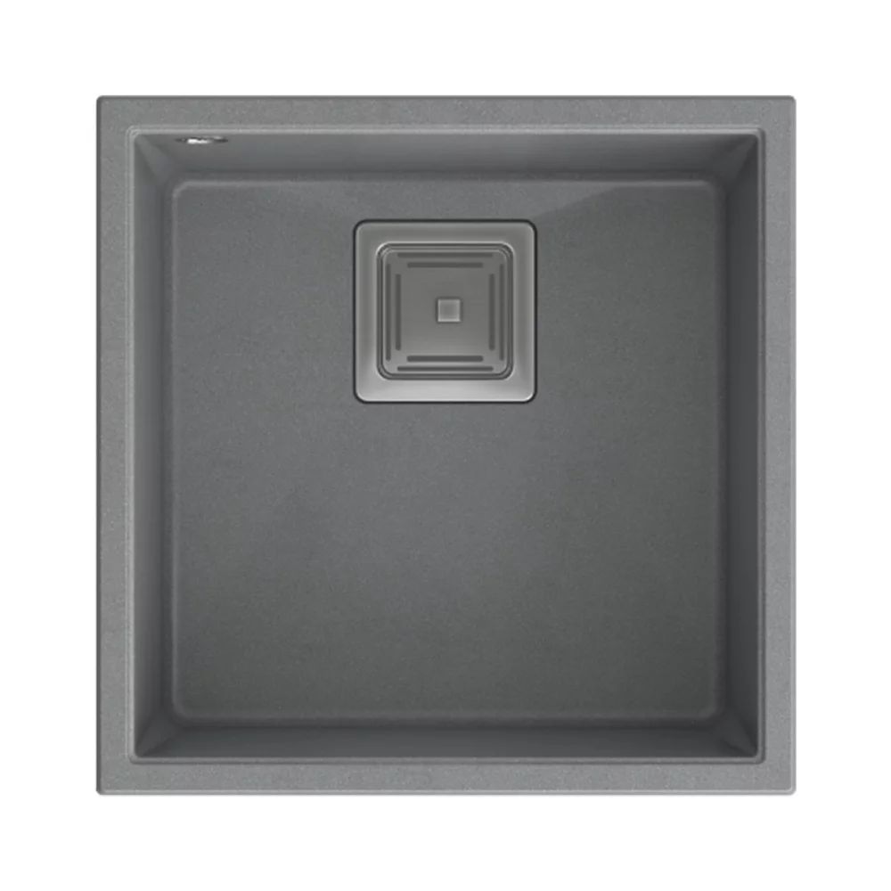 Chiuveta compozit sub blat Quadron Unique David 40 gri - inox 42x42 cm
