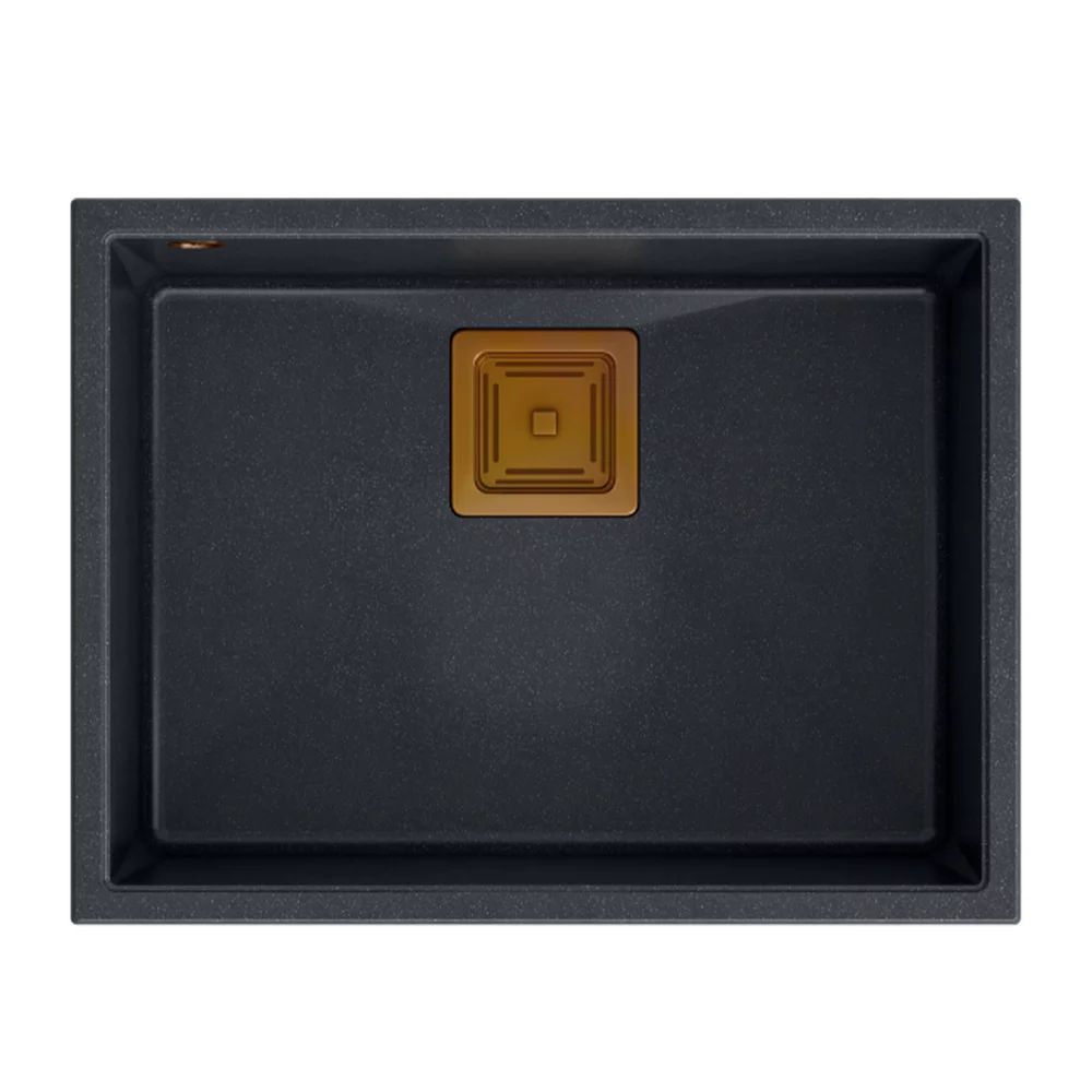 Chiuveta compozit sub blat Quadron Unique David 50 negru - cupru 55x42 cm
