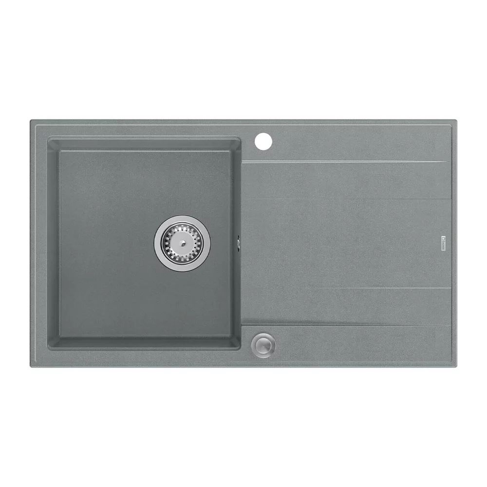 Chiuveta compozit incastrata Quadron Unique Evan 111 gri - inox 86x50 cm