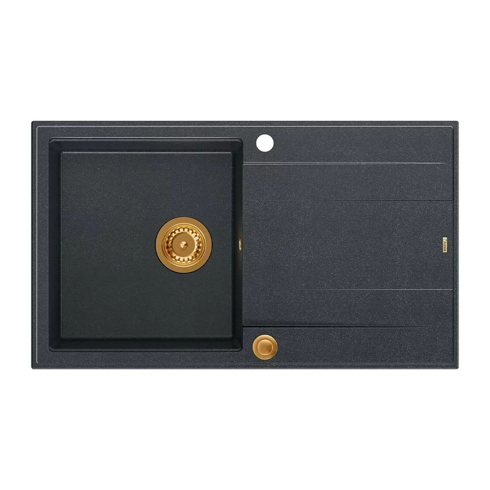 Chiuveta compozit incastrata Quadron Unique Evan 111 negru - cupru 86x50 cm