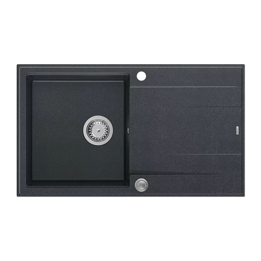 Chiuveta compozit incastrata Quadron Unique Evan 111 negru - inox 86x50 cm