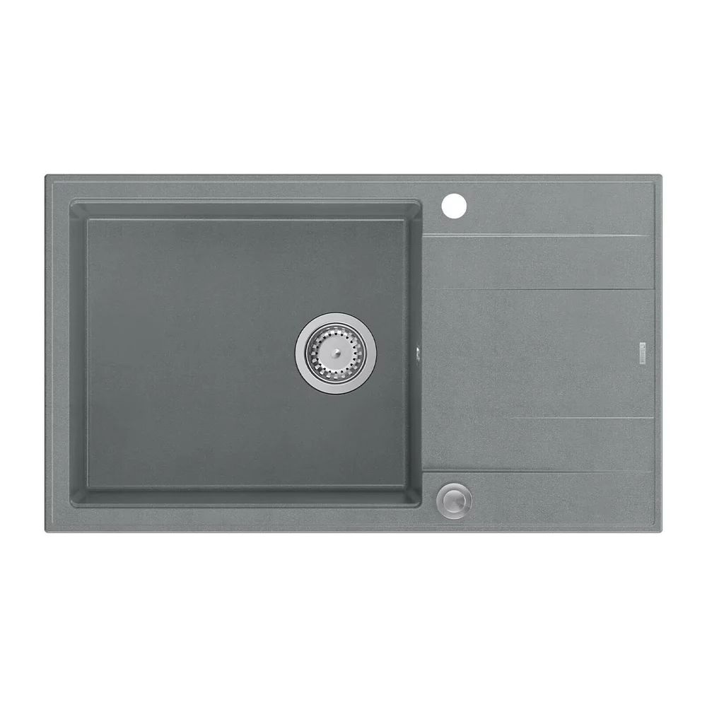 Chiuveta compozit incastrata Quadron Unique Evan 136 XL gri - inox 86x50 cm