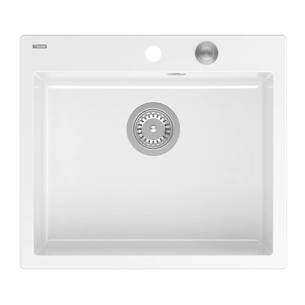 Chiuveta compozit incastrata Quadron Unique Morgan 110 alb - inox 57x50 cm