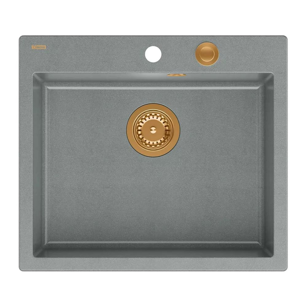 Chiuveta compozit incastrata Quadron Unique Morgan 110 gri - cupru 57x50 cm