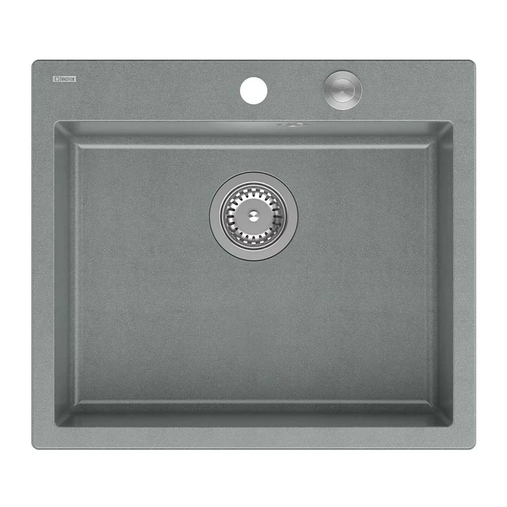 Chiuveta compozit incastrata Quadron Unique Morgan 110 gri - inox 57x50 cm