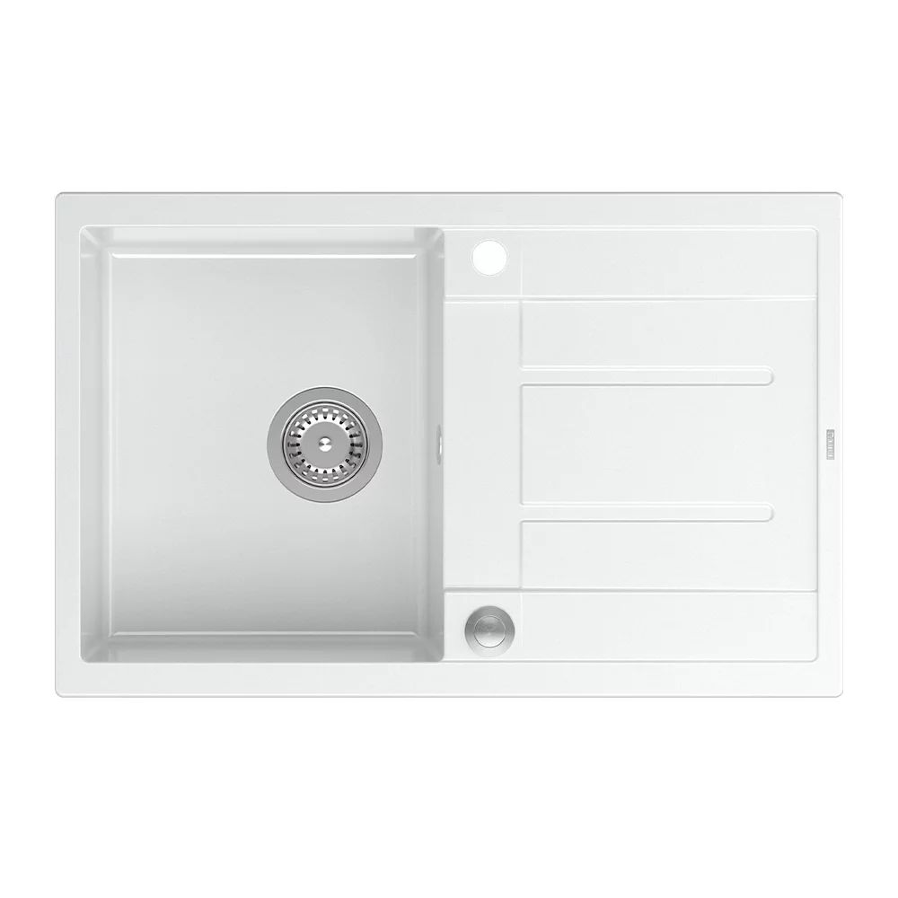 Chiuveta compozit incastrata Quadron Unique Morgan 111 alb - inox 78x50 cm