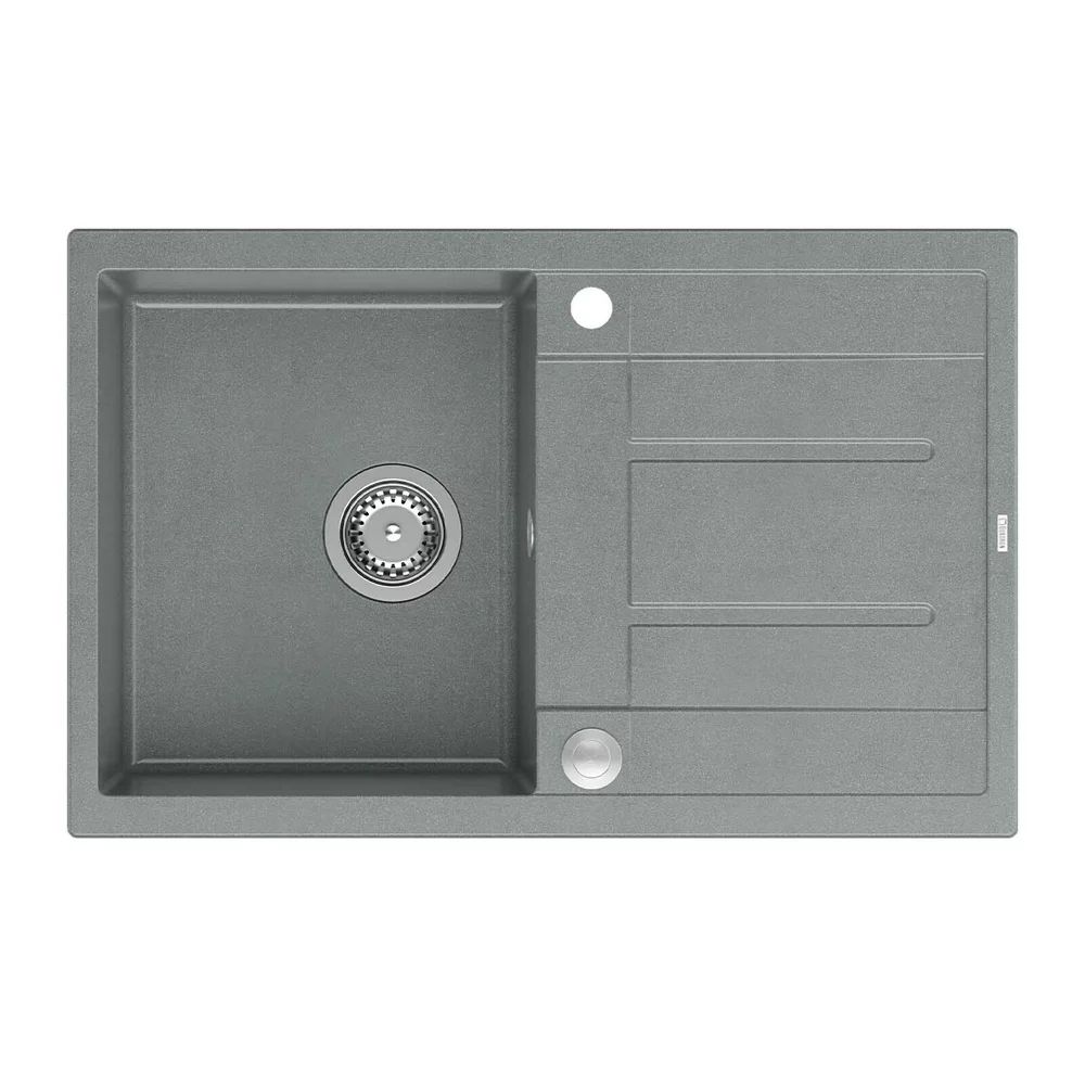 Chiuveta compozit incastrata Quadron Unique Morgan 111 gri - inox 78x50 cm