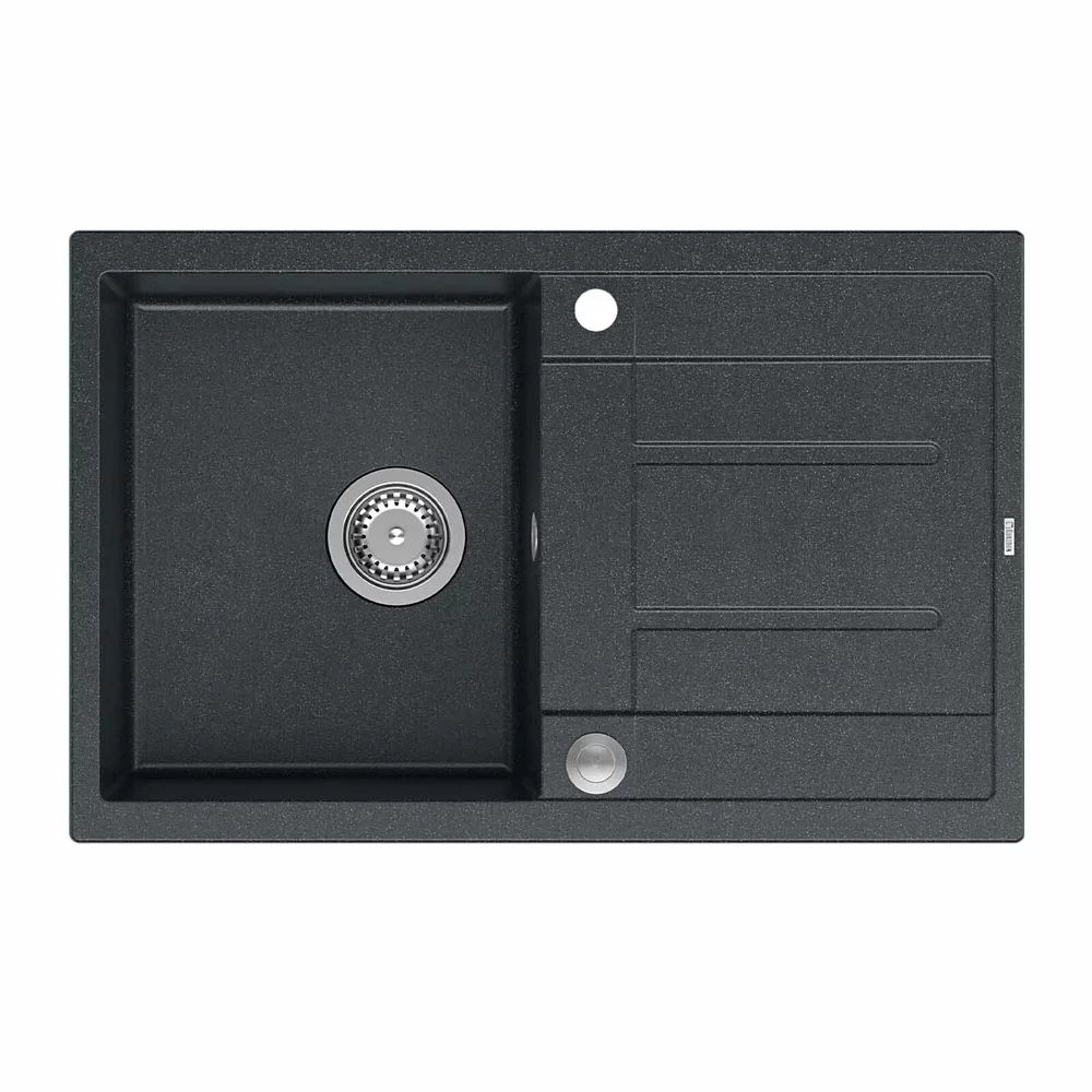 Chiuveta compozit incastrata Quadron Unique Morgan 111 negru - inox 78x50 cm