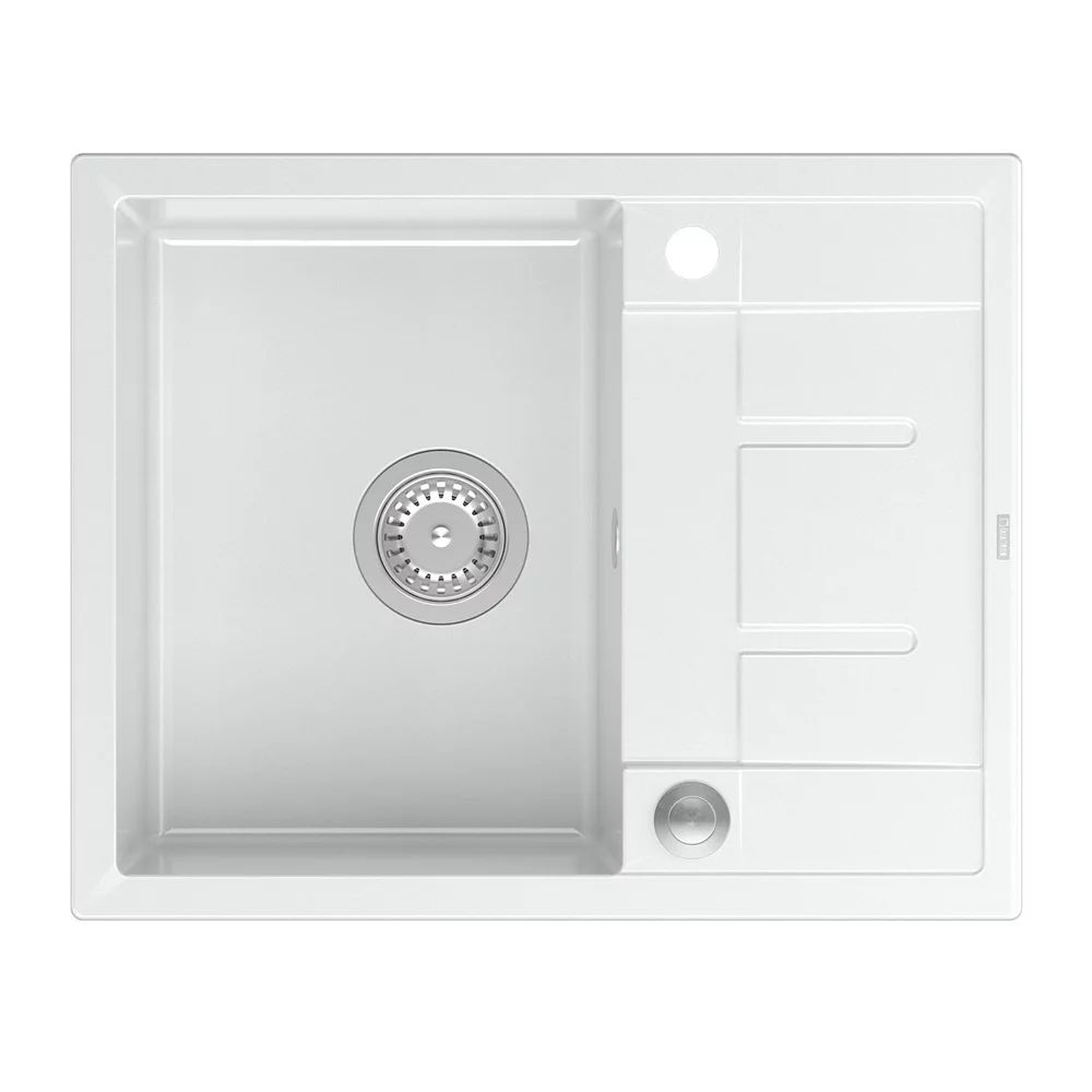 Chiuveta compozit incastrata Quadron Unique Morgan 116 alb - inox 62x50 cm
