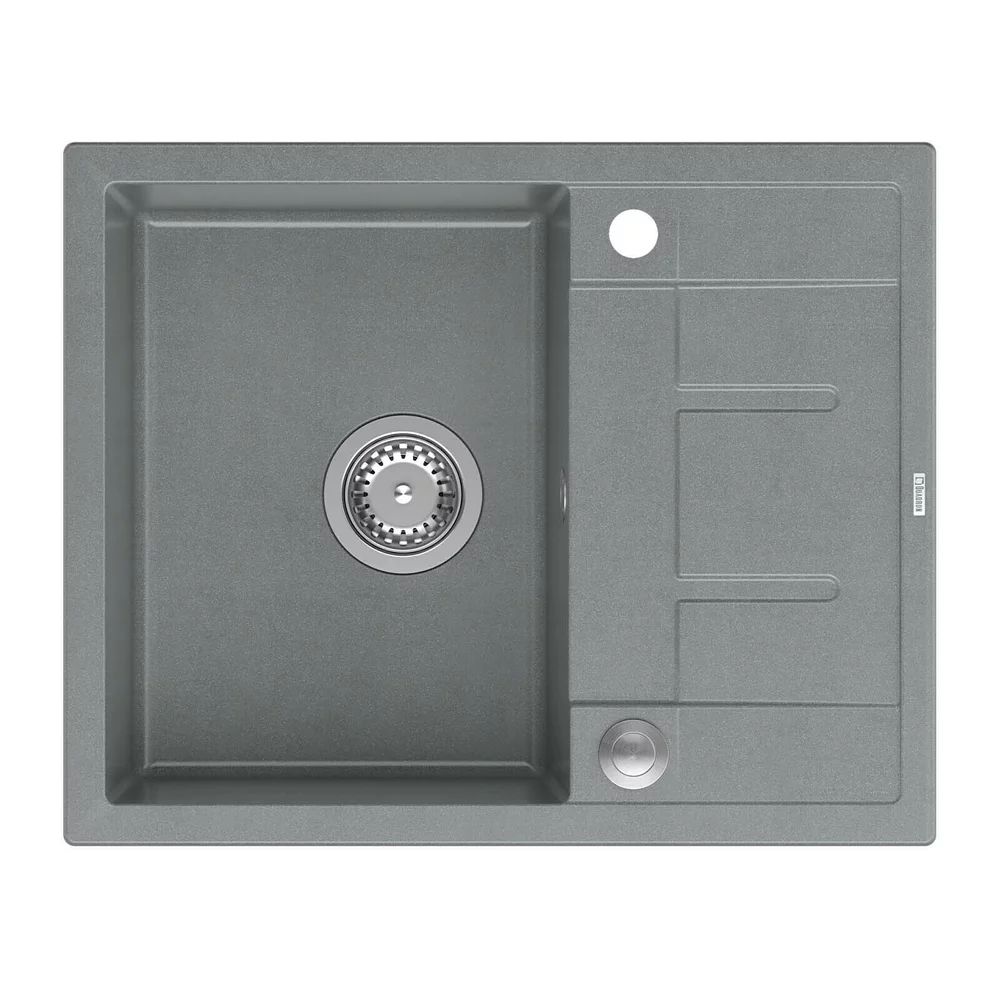 Chiuveta compozit incastrata Quadron Unique Morgan 116 gri - inox 62x50 cm