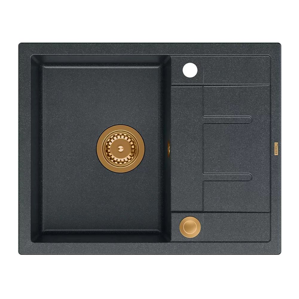 Chiuveta compozit incastrata Quadron Unique Morgan 116 negru - cupru 62x50 cm