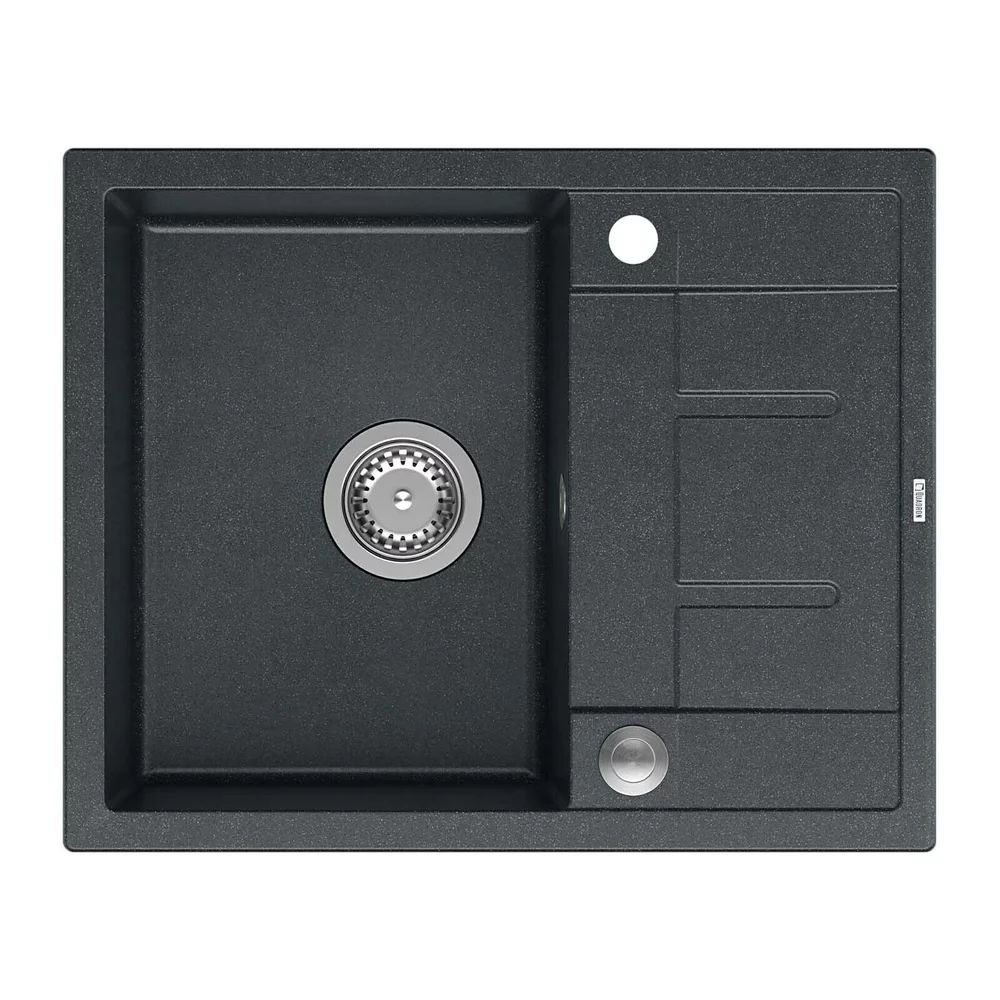 Chiuveta compozit incastrata Quadron Unique Morgan 116 negru - inox 62x50 cm