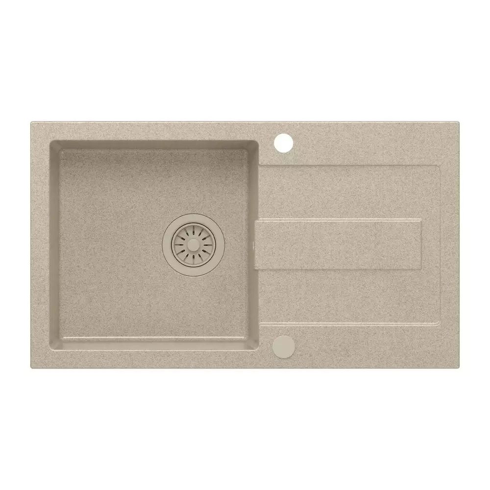 Chiuveta compozit incastrata Quadron Pop Christian 111 bej nisip 78x45 cm