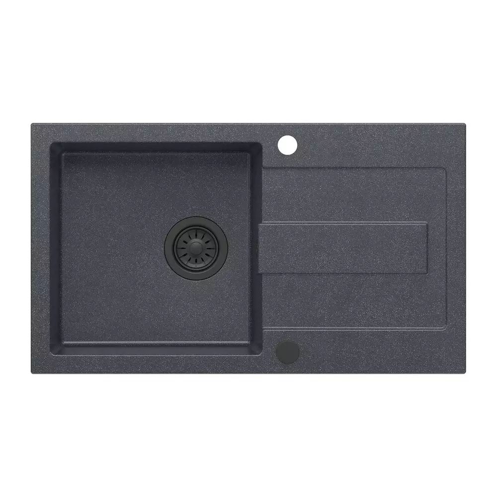 Chiuveta compozit incastrata Quadron Pop Christian 111 negru - black dotted 78x45 cm