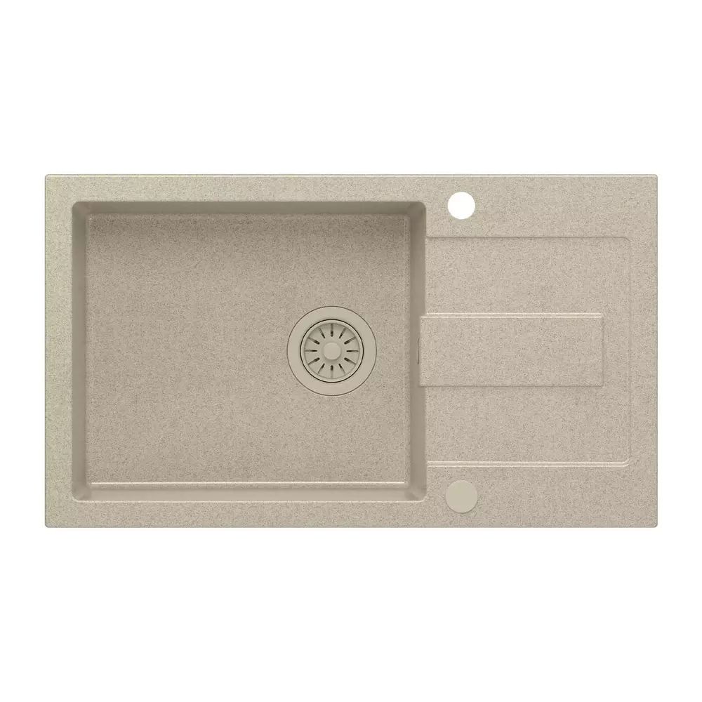 Chiuveta compozit incastrata Quadron Pop Christian 136 XL bej nisip 78x45 cm