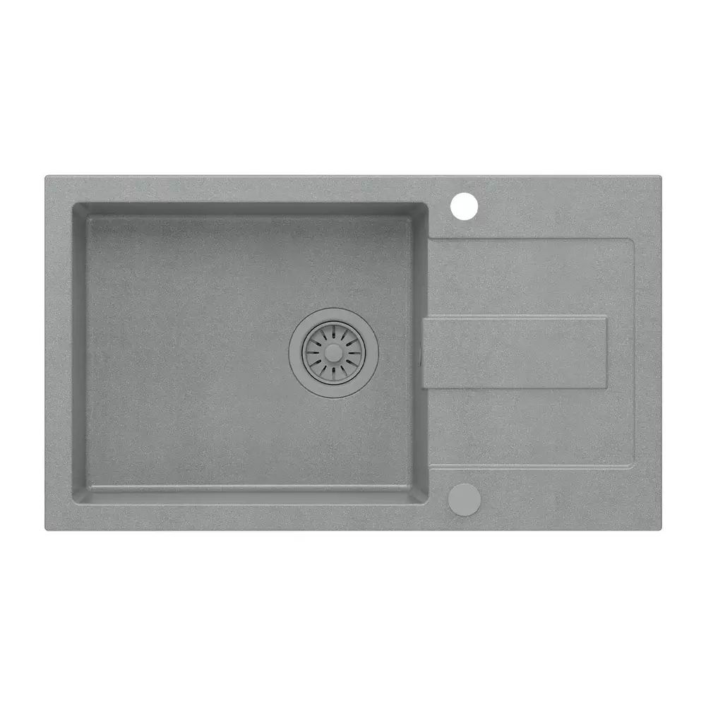 Chiuveta compozit incastrata Quadron Pop Christian 136 XL gri piatra 78x45 cm