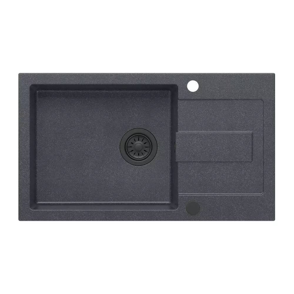 Chiuveta compozit incastrata Quadron Pop Christian 136 XL negru - black dotted 78x45 cm