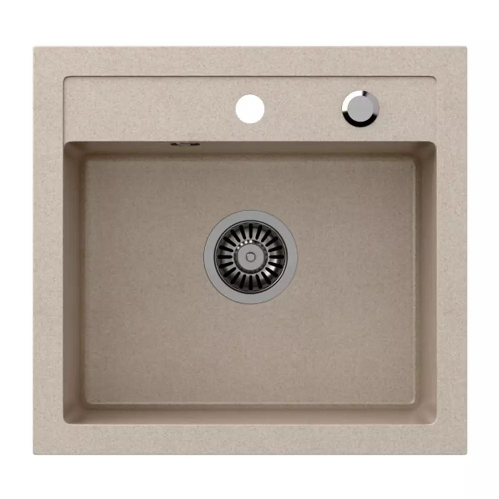 Chiuveta compozit incastrata Quadron Pop Johnny 110 bej 50x47 cm