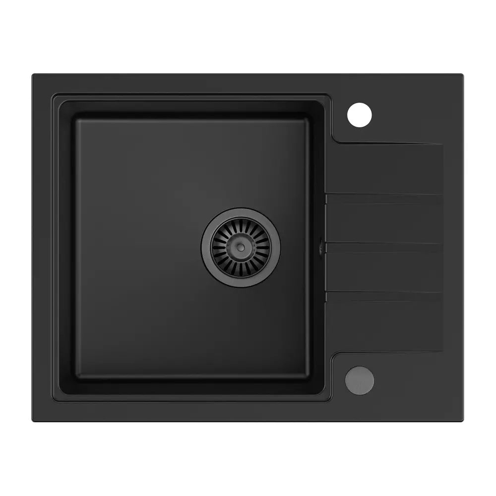 Chiuveta compozit incastrata Quadron Pop Peter 116 negru carbon 62x50 cm