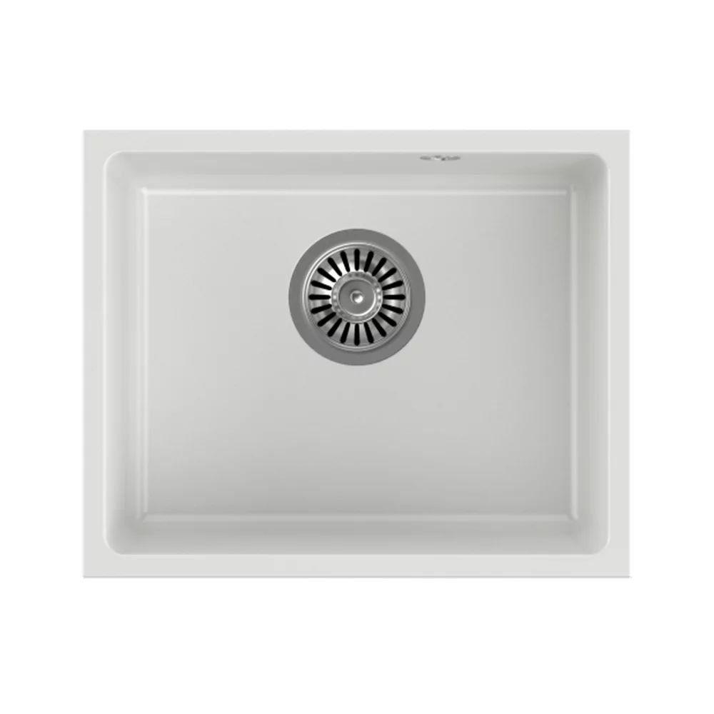 Chiuveta compozit sub blat Quadron Pop Alec 40 alb - inox 46x38 cm