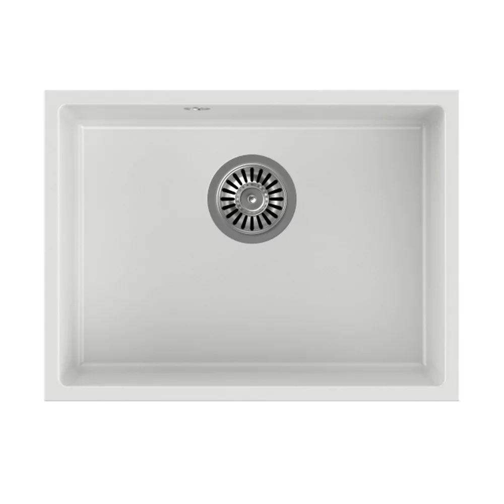 Chiuveta compozit sub blat Quadron Pop Alec 50 alb - inox 54x40 cm