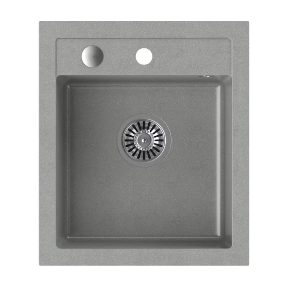 Chiuveta compozit incastrata Quadron Pop Johnny 100 gri 43x50 cm