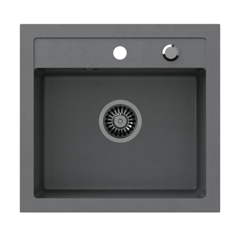Chiuveta compozit incastrata Quadron Pop Johnny 110 gri 43x50 cm