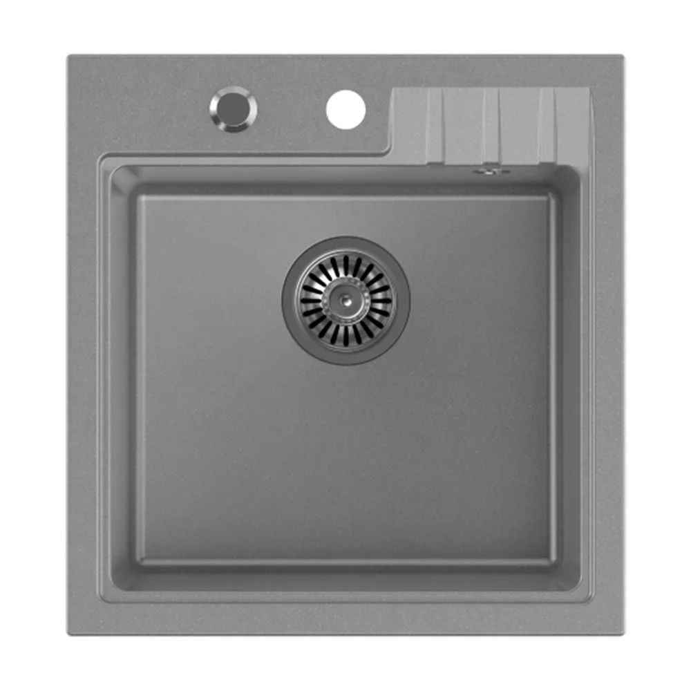 Chiuveta compozit incastrata Quadron Pop Peter 110 gri 50x52 cm