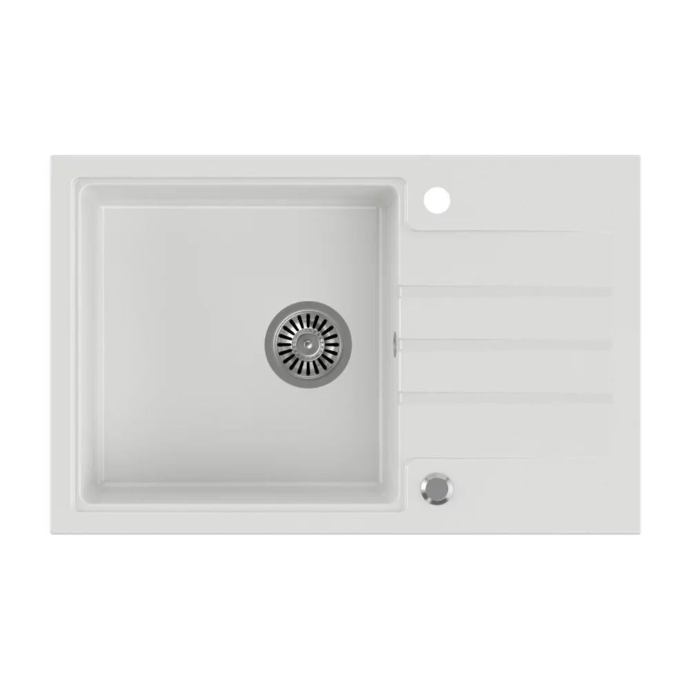 Chiuveta compozit incastrata Quadron Pop Peter 111 alb 78x50 cm