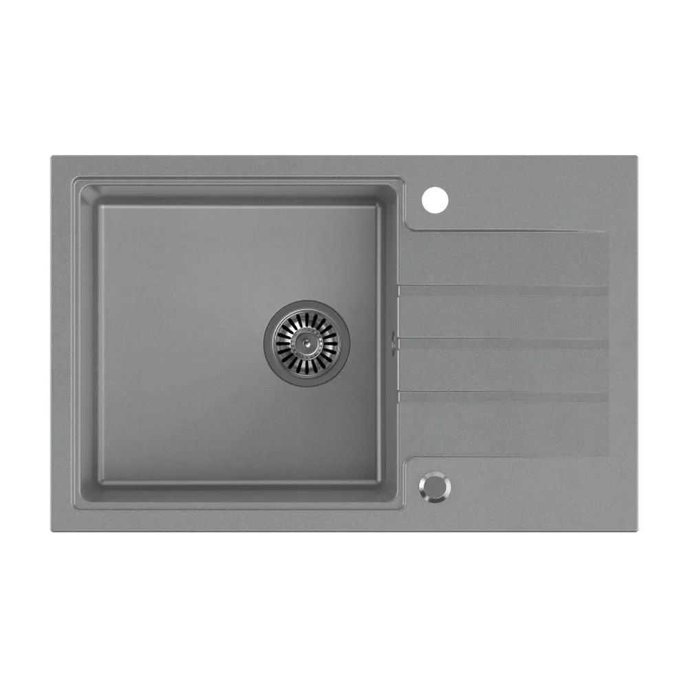 Chiuveta compozit incastrata Quadron Pop Peter 111 gri 78x50 cm