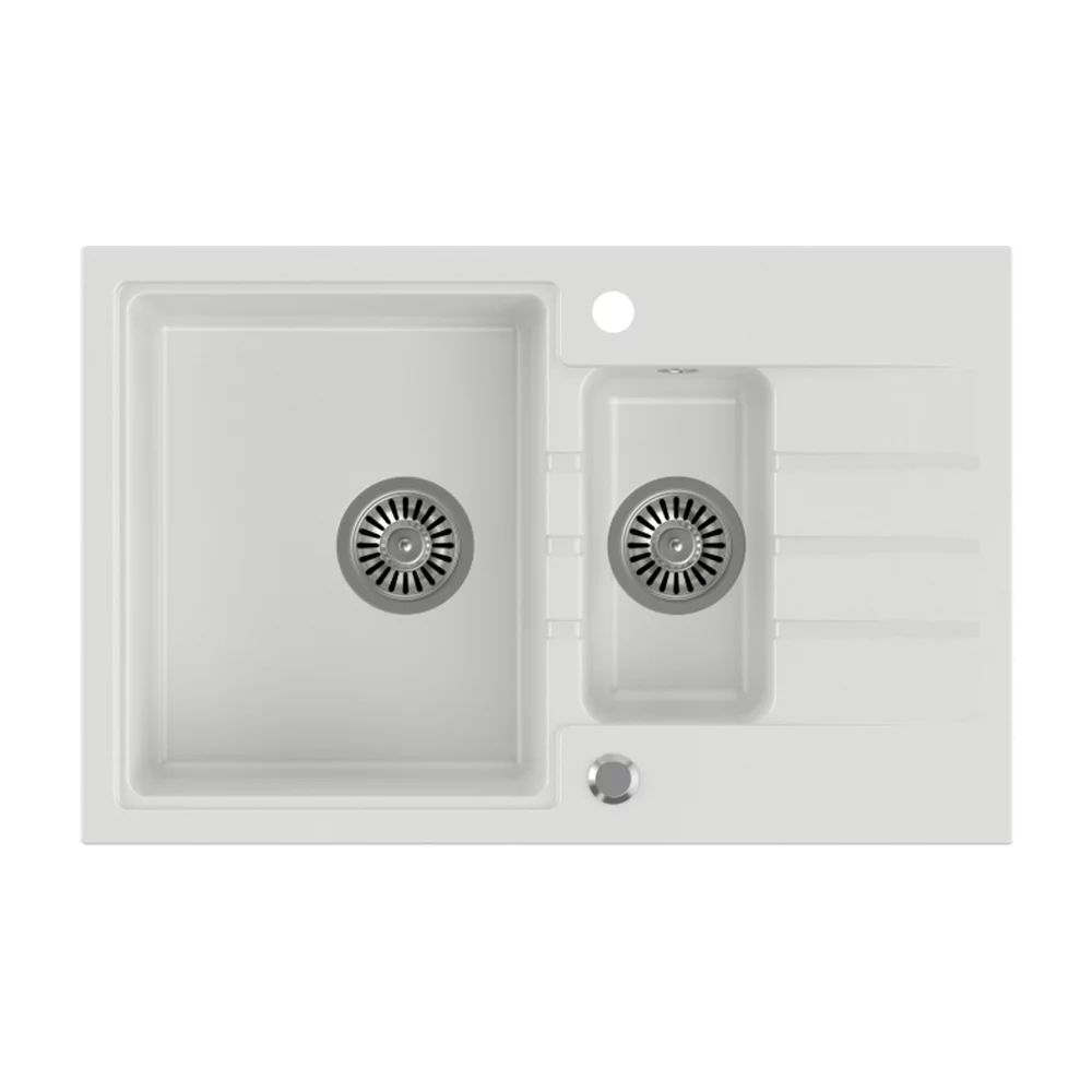 Chiuveta compozit incastrata Quadron Pop Peter 156 alb 78x50 cm