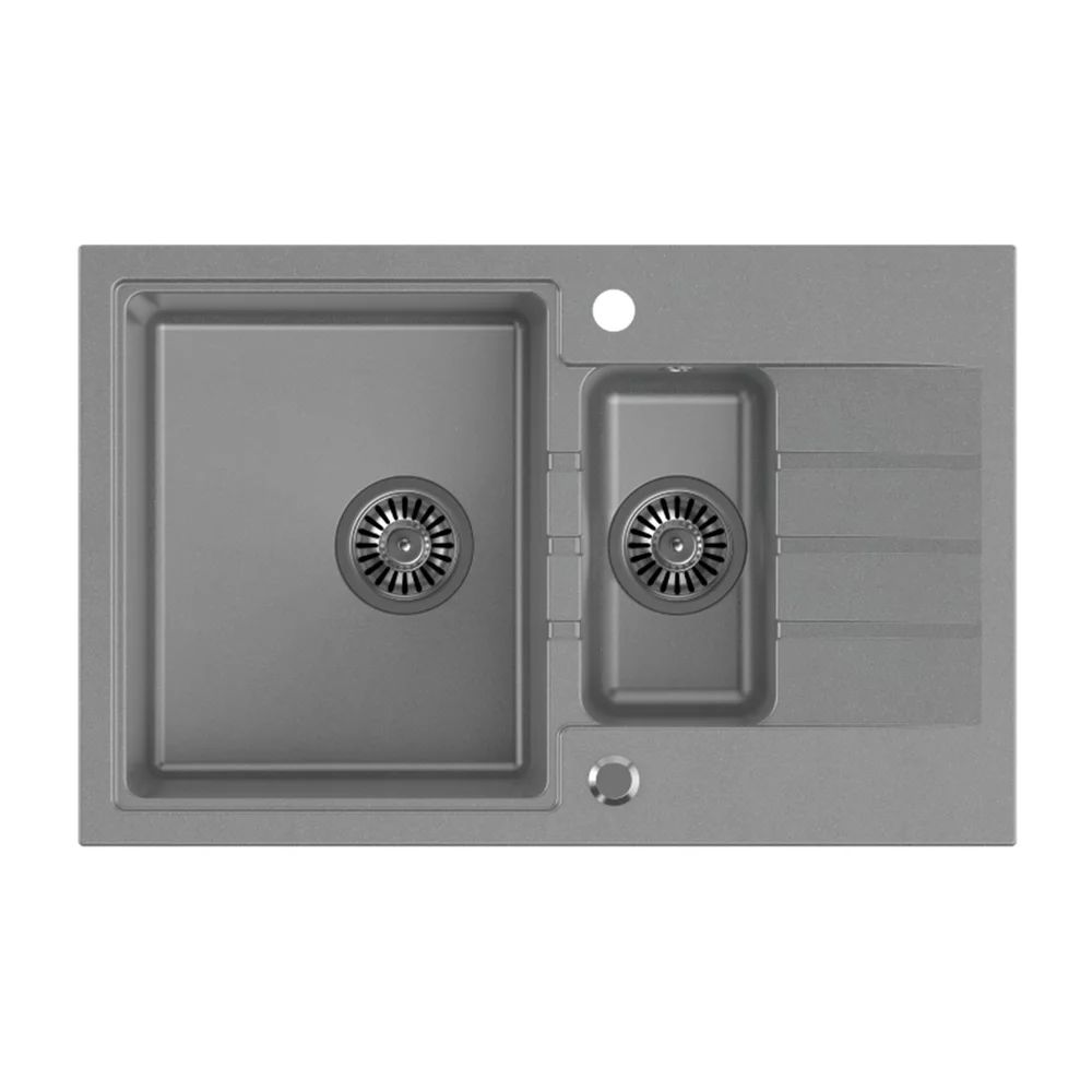 Chiuveta compozit incastrata Quadron Pop Peter 156 gri 78x50 cm