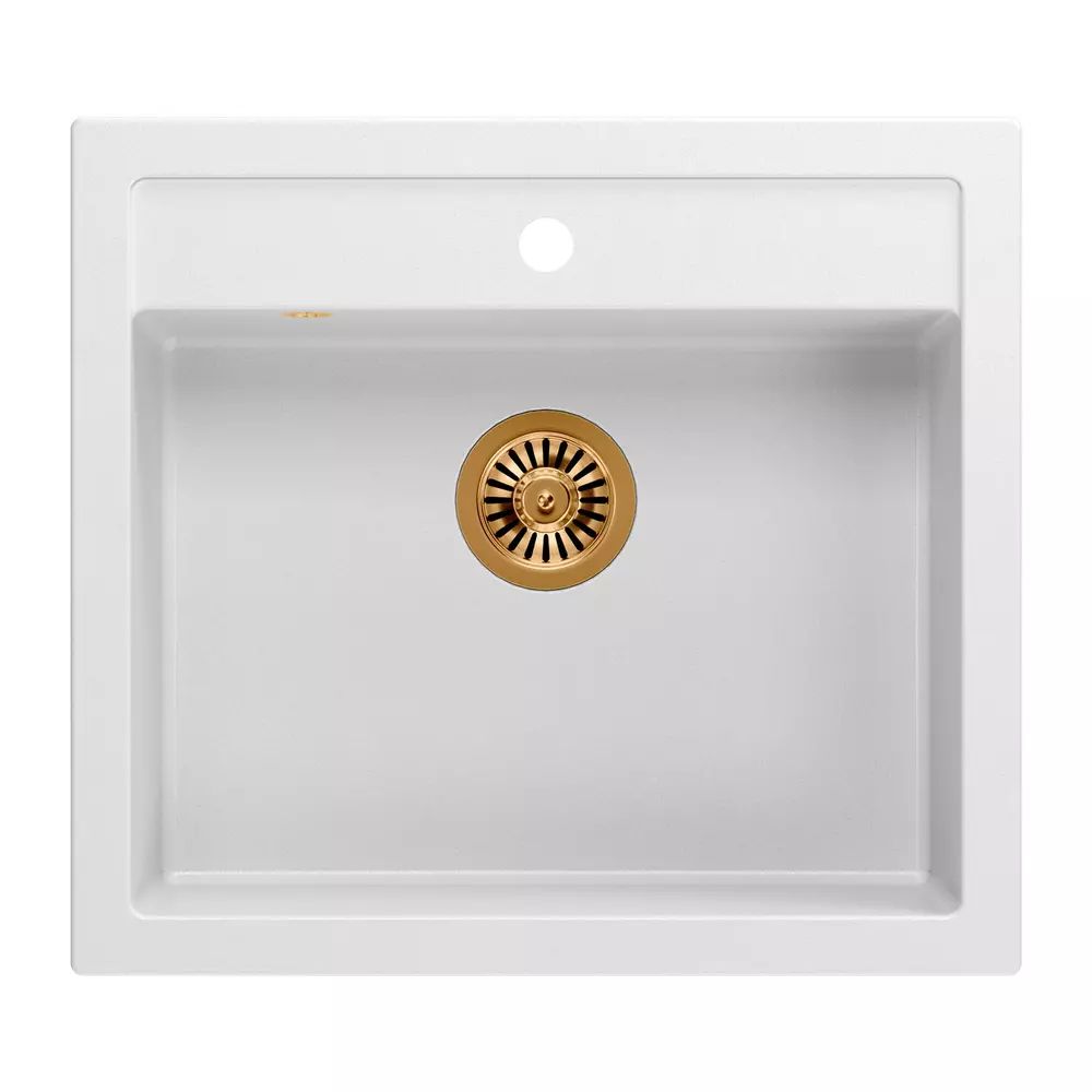 Chiuveta compozit incastrata Quadron Unique Bill 110 alb - cupru 60x54 cm