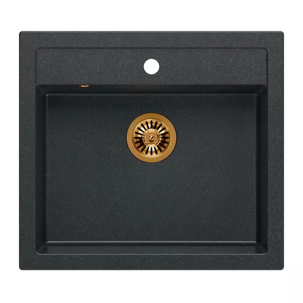 Chiuveta compozit incastrata Quadron Unique Bill 110 negru diamant - cupru 60x54 cm